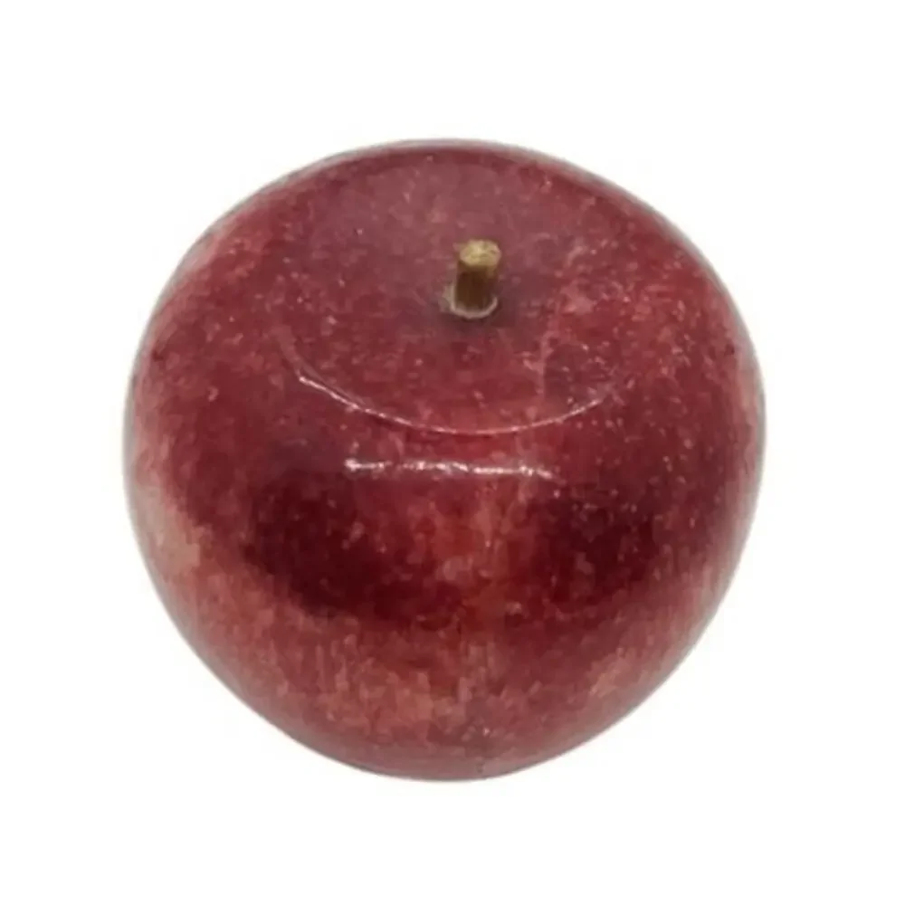 VTG Marble Alabaster Red Apple Paperweight Desk Decor Collectible Gift Retro MCM